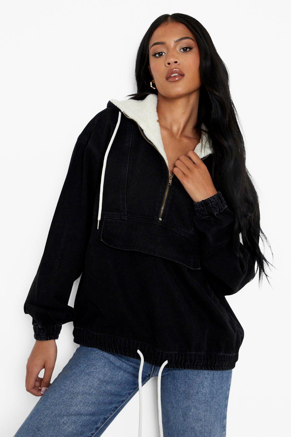 Borg lined hoodie cheap womens